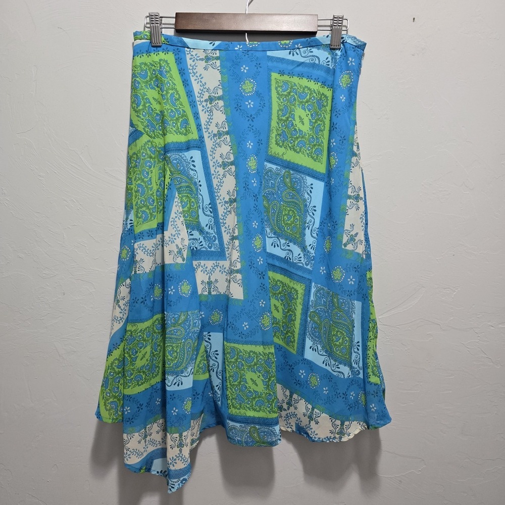 Y2K Fairy NWT Nine & Company Messina Skirt Size 8 Blue‎ Green Asymmetrical